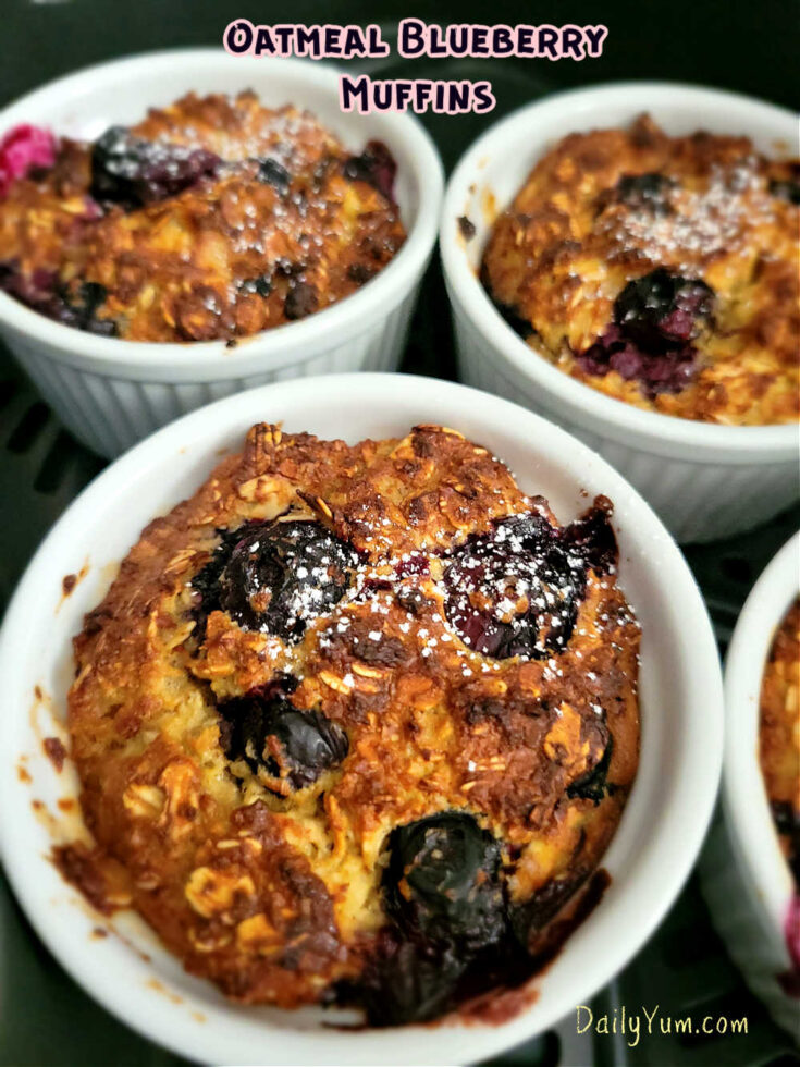 Flourless Oatmeal Blueberry Muffins