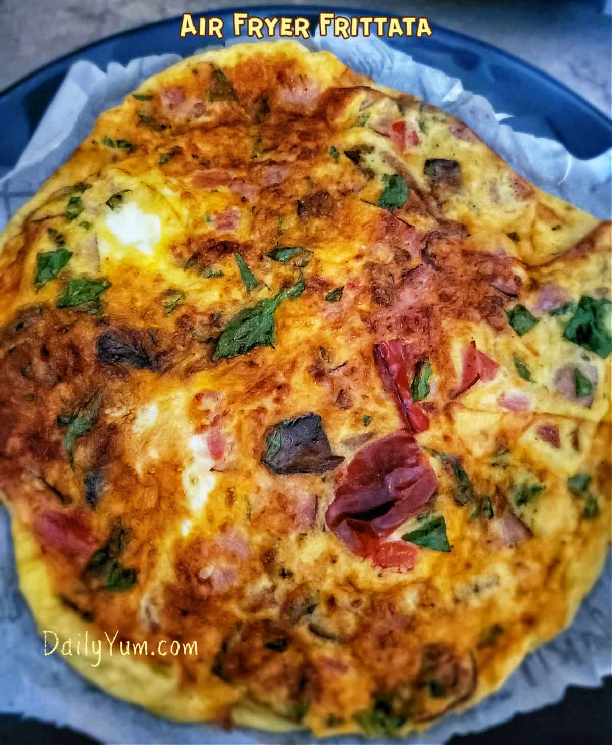 Round crispy frittata, straight from air fryer