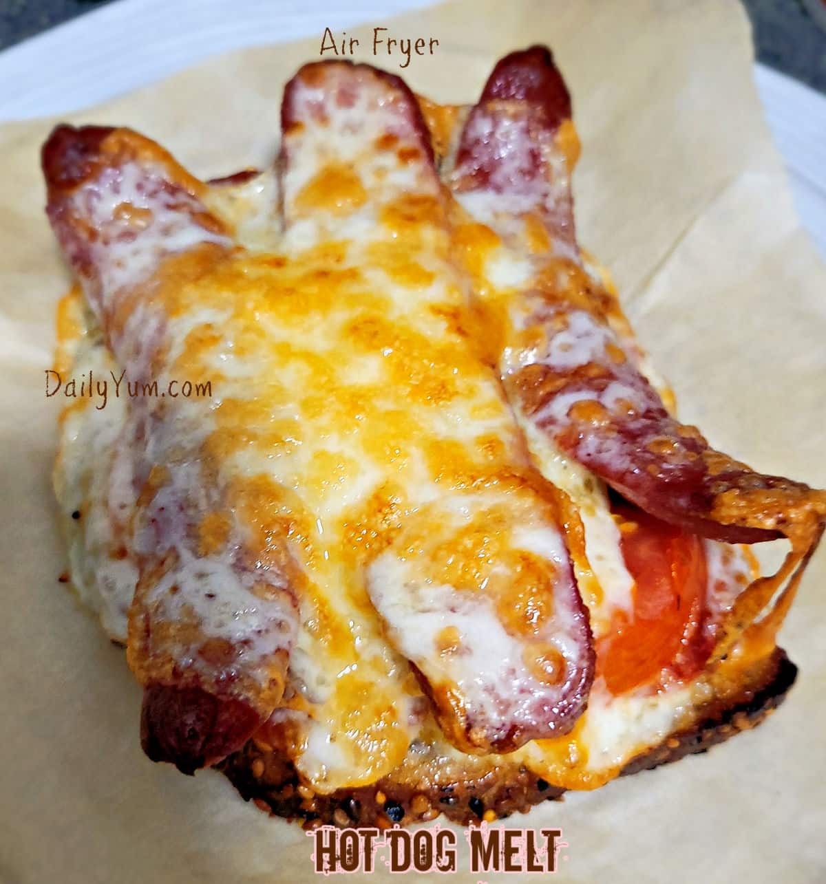 air-fried grilled cheese with hot dog