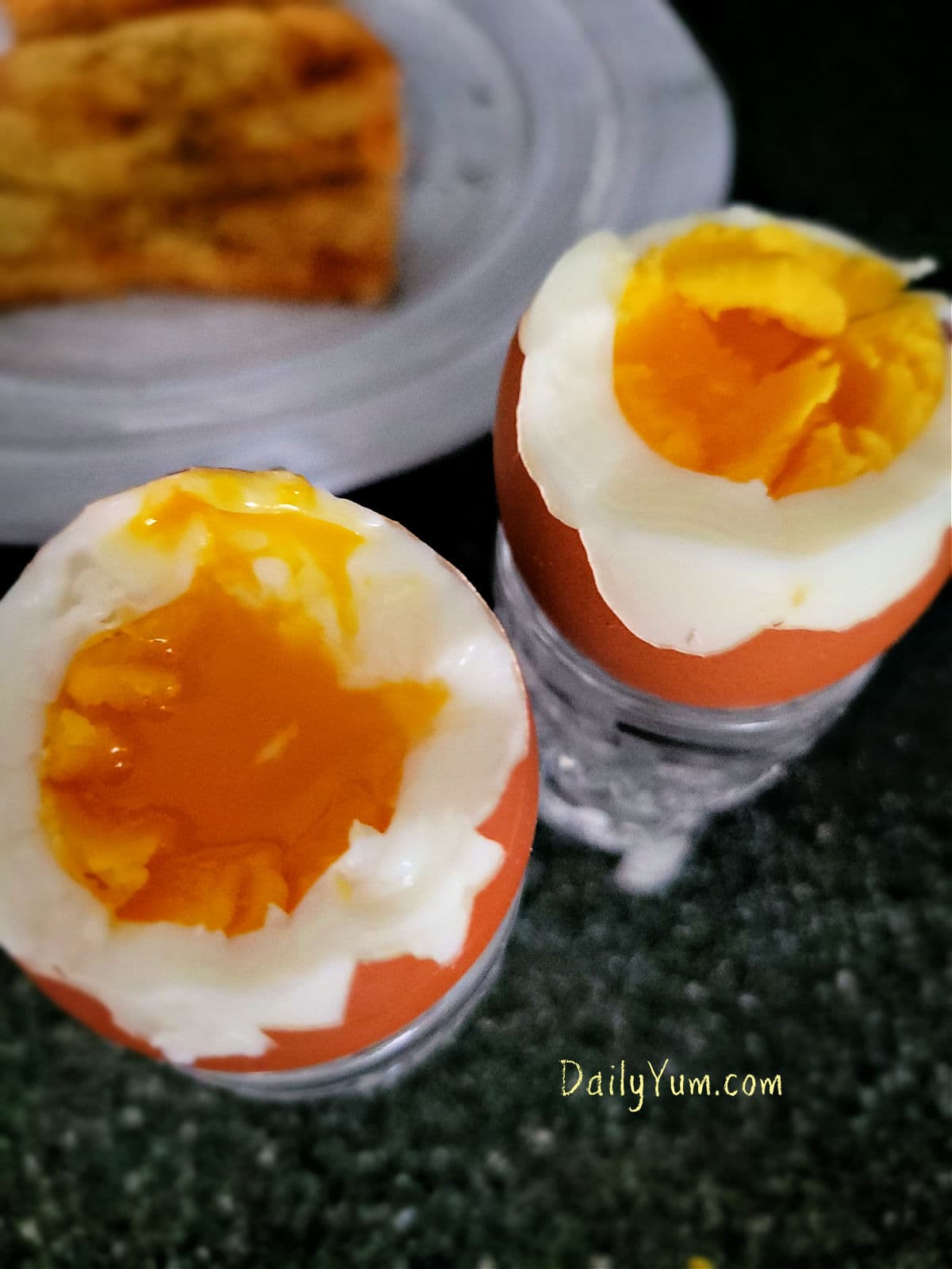 runny egg yolk, different texture