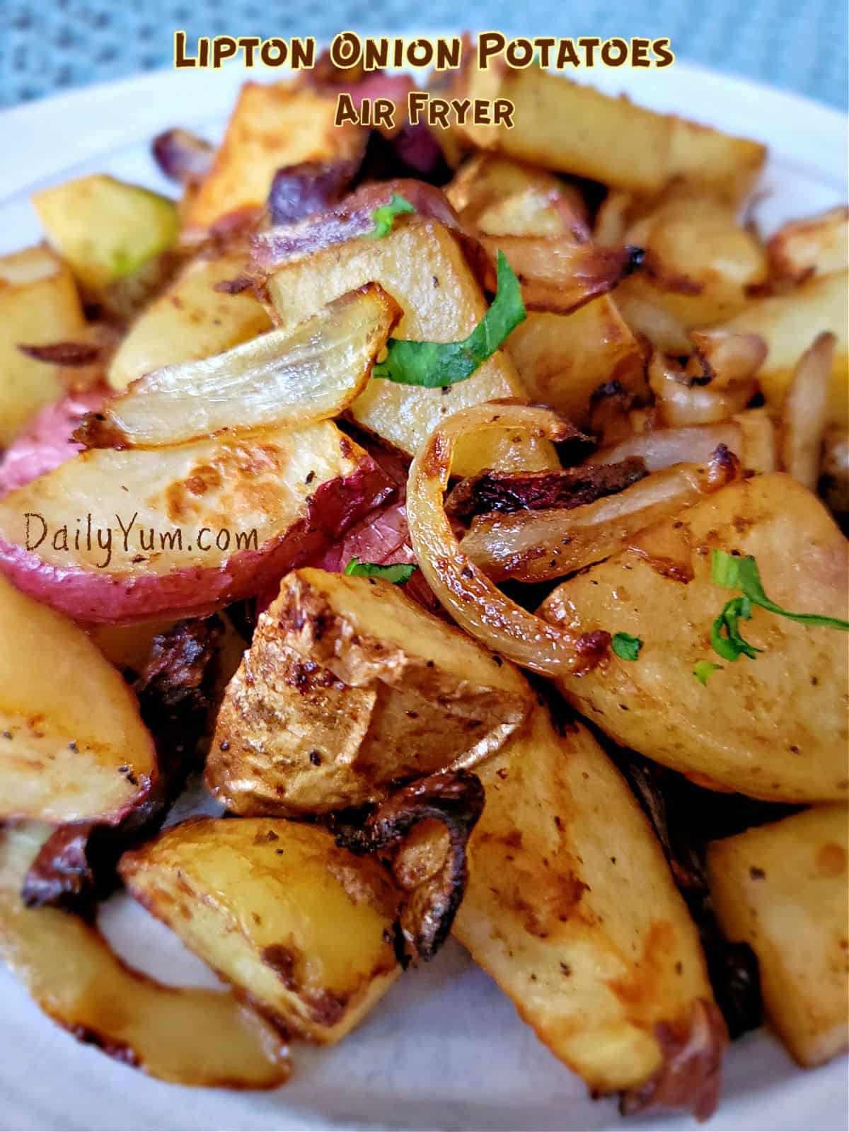 crispy air fryer potatoes and onions