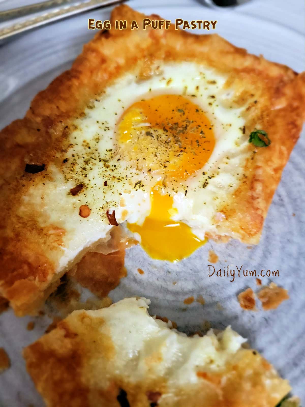 runny egg in a puff pastry