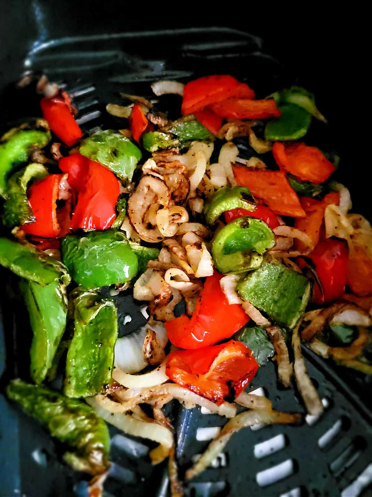 peppers and onions in air fryer basket