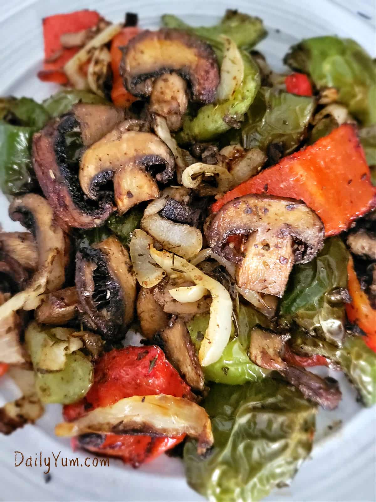 crispy mushrooms and peppers in air fryer