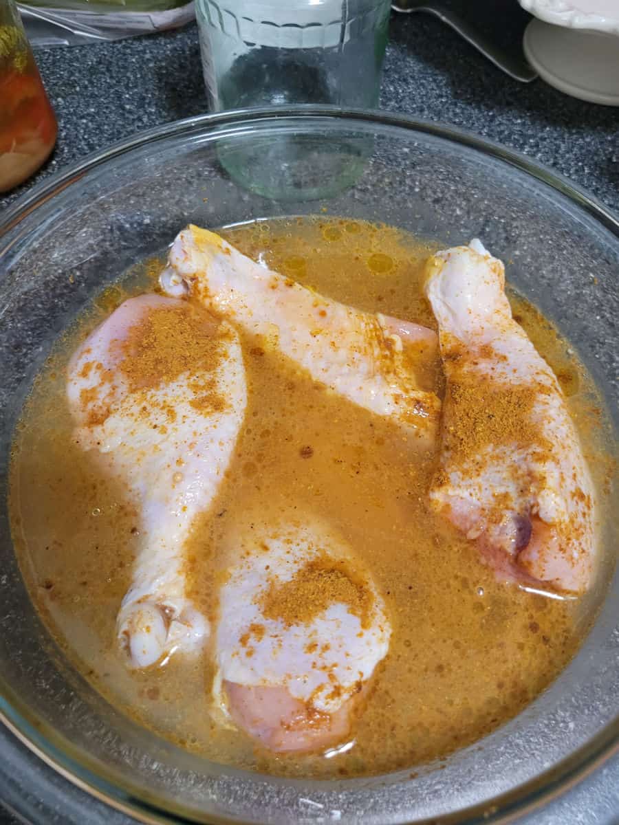 chicken drumsticks in pickle marinade