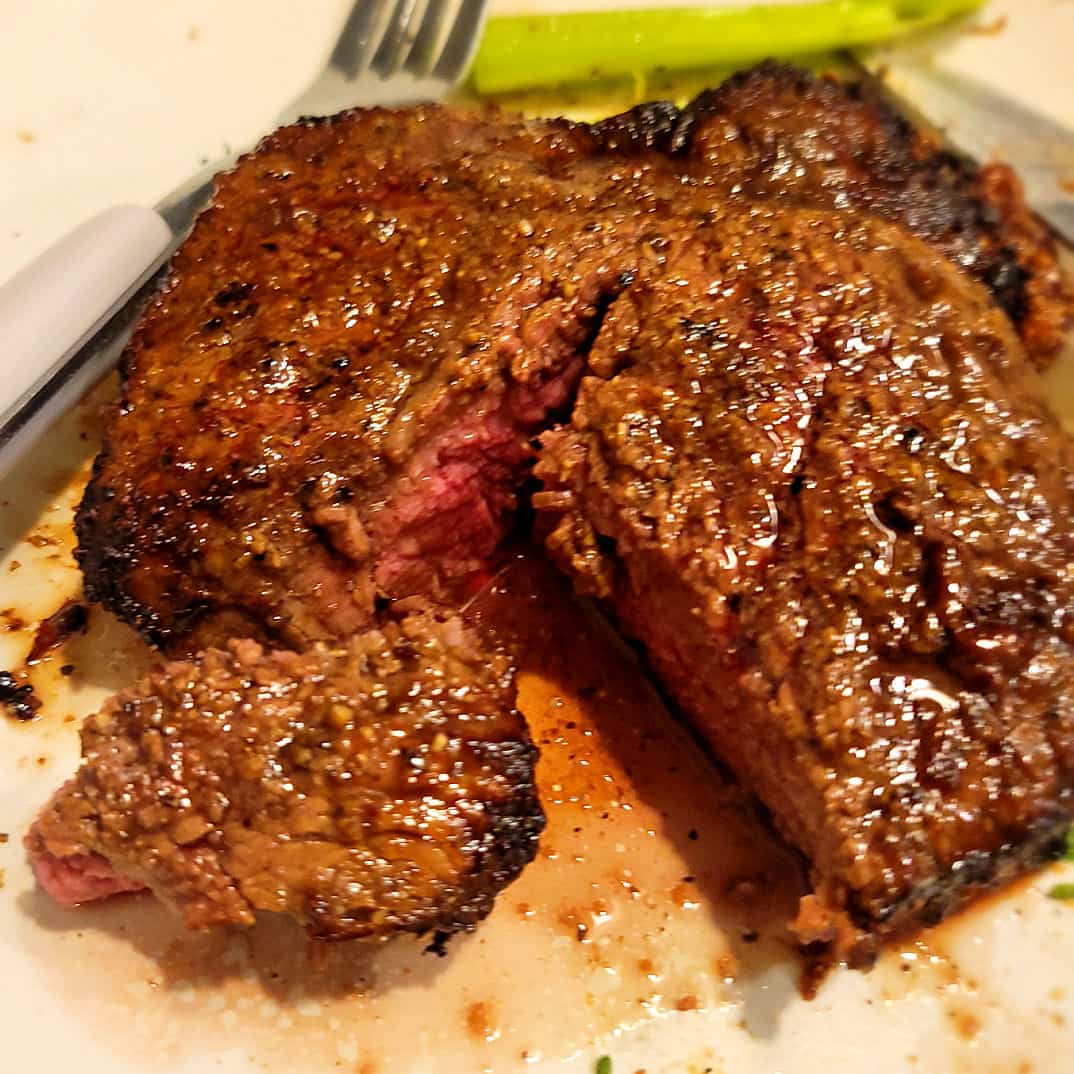 juicy and tender filet mignon with crispy exterior