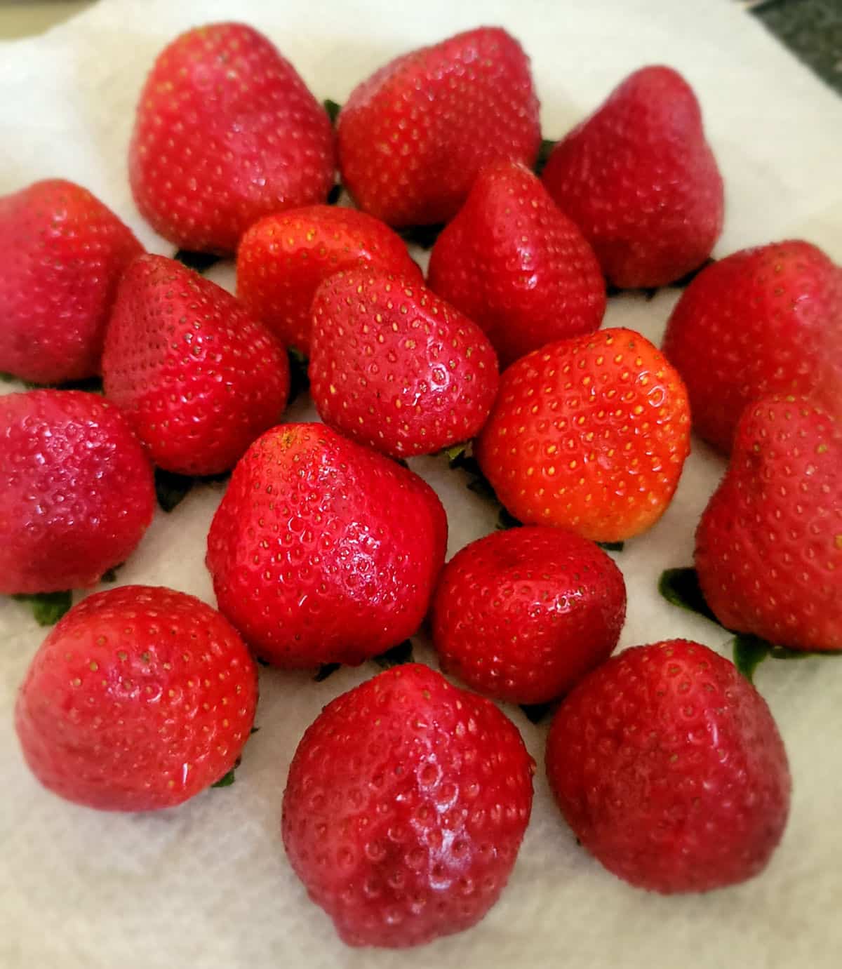 freshly cleaned strawberries