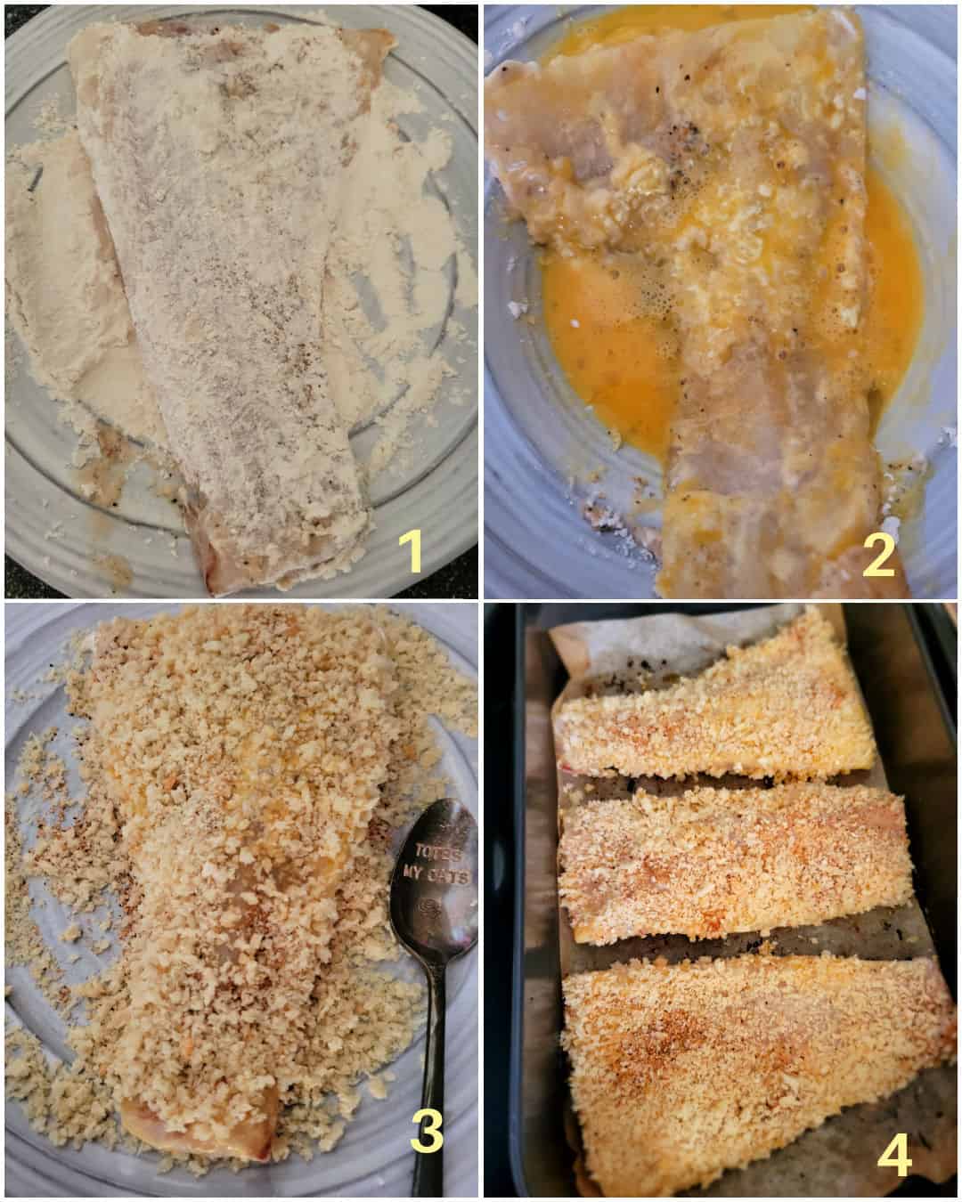 breading station for cod fish