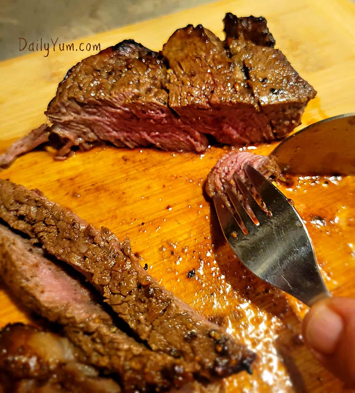 mouthwatering and juicy filet mignon steak