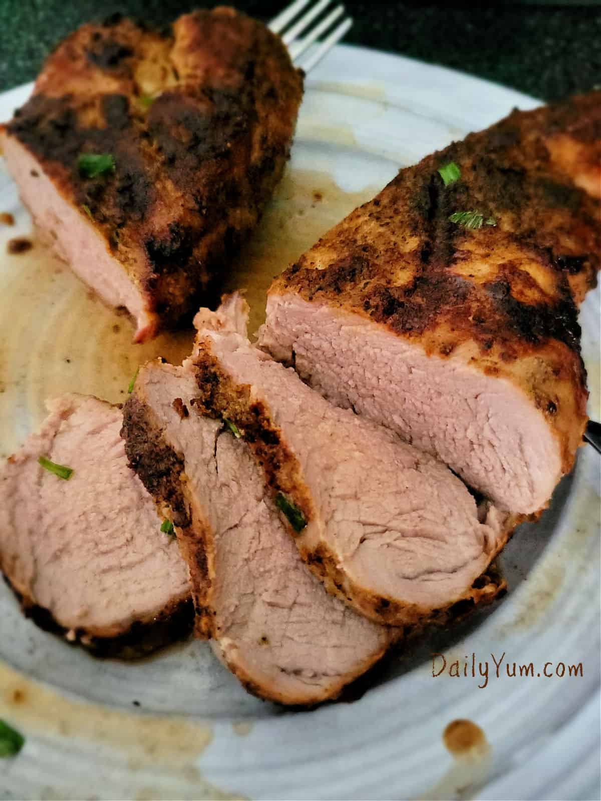 Pork tenderloin with juices