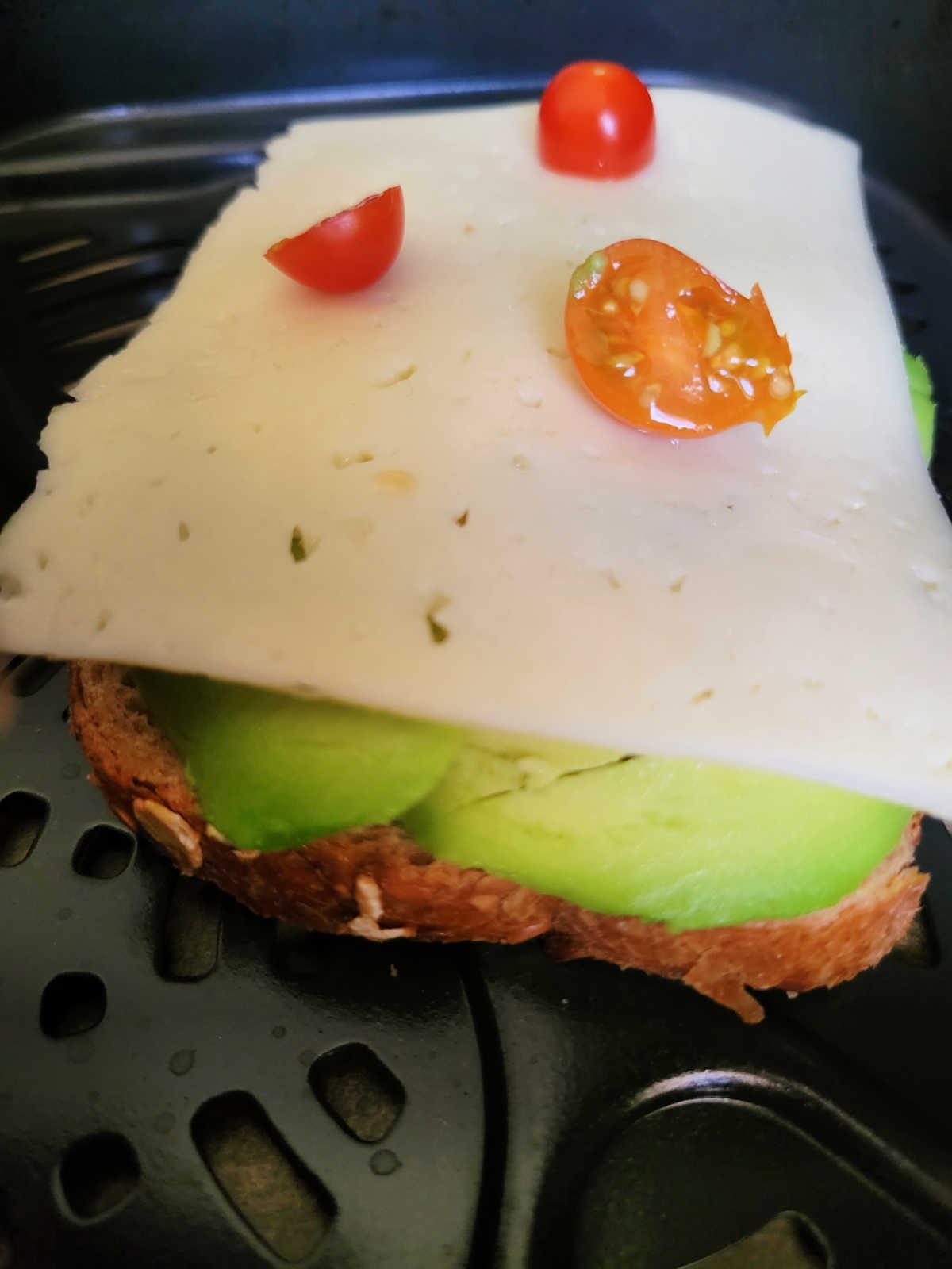 assemble the sandwich for grilled avocado cheese