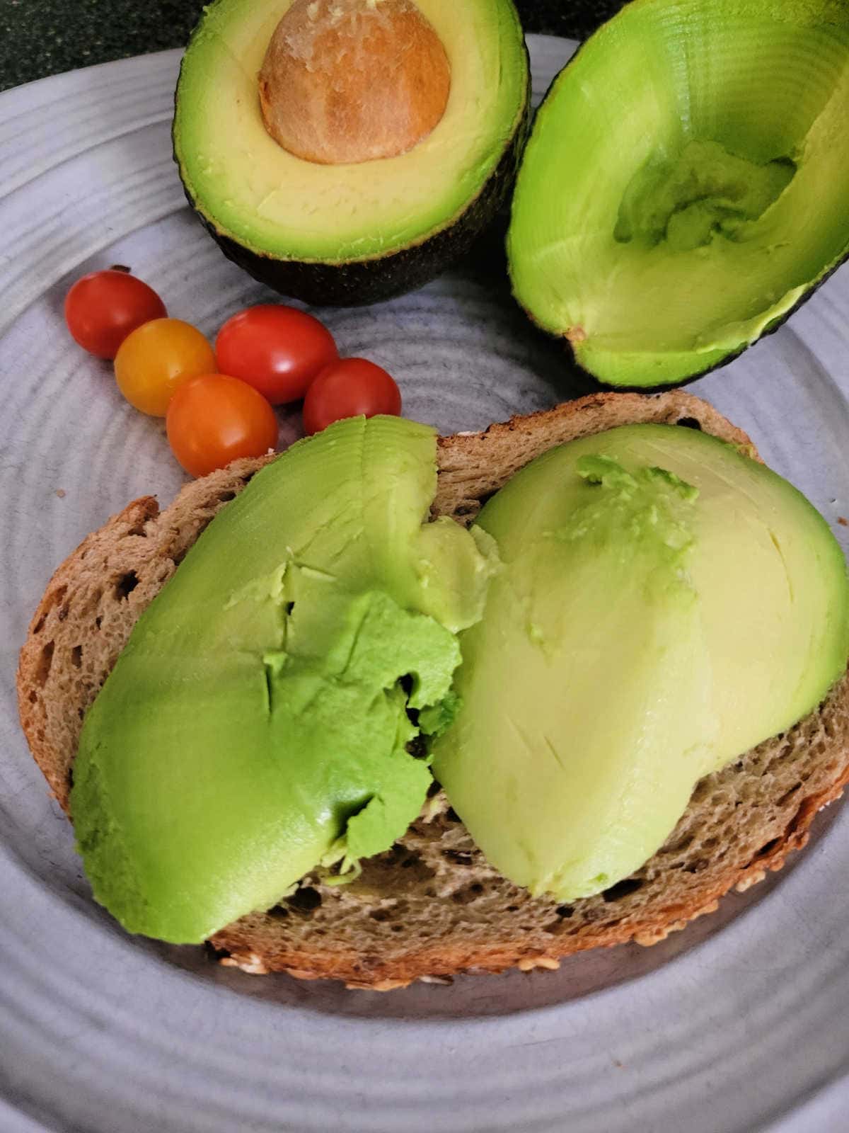 Ingredients for avocado toast in the air fryer