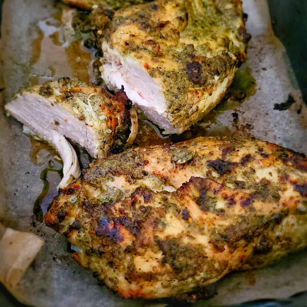 pesto chicken in air fryer