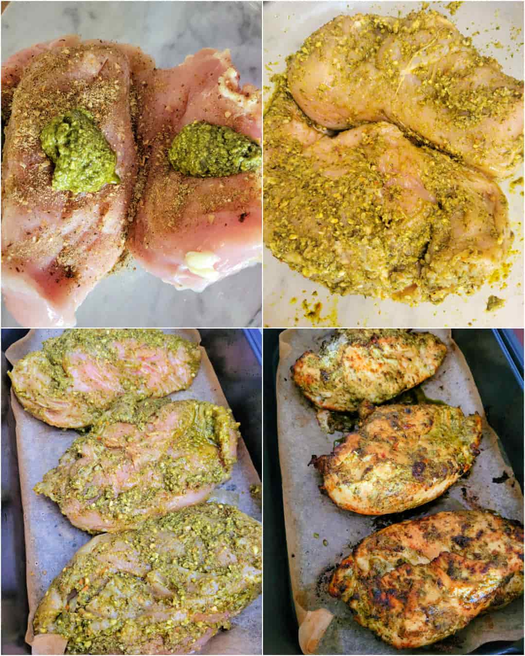 marinate chicken in pesto for at least 30 minutes or best overnight