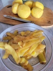 potato peelings from 5 gold potatoes
