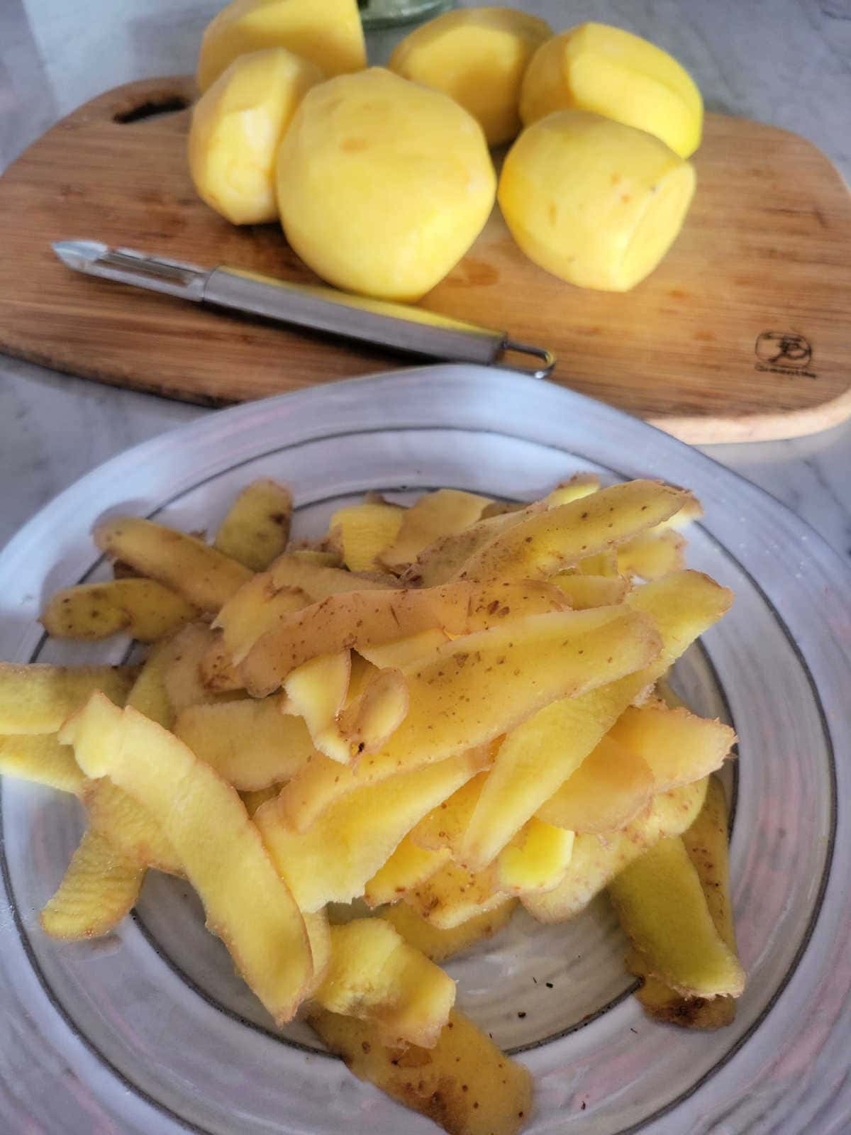 potato peelings from 5 gold potatoes