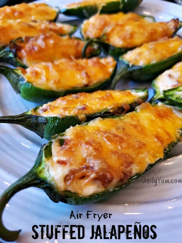air fried jalapeno peppers with crispy cheesy exterior