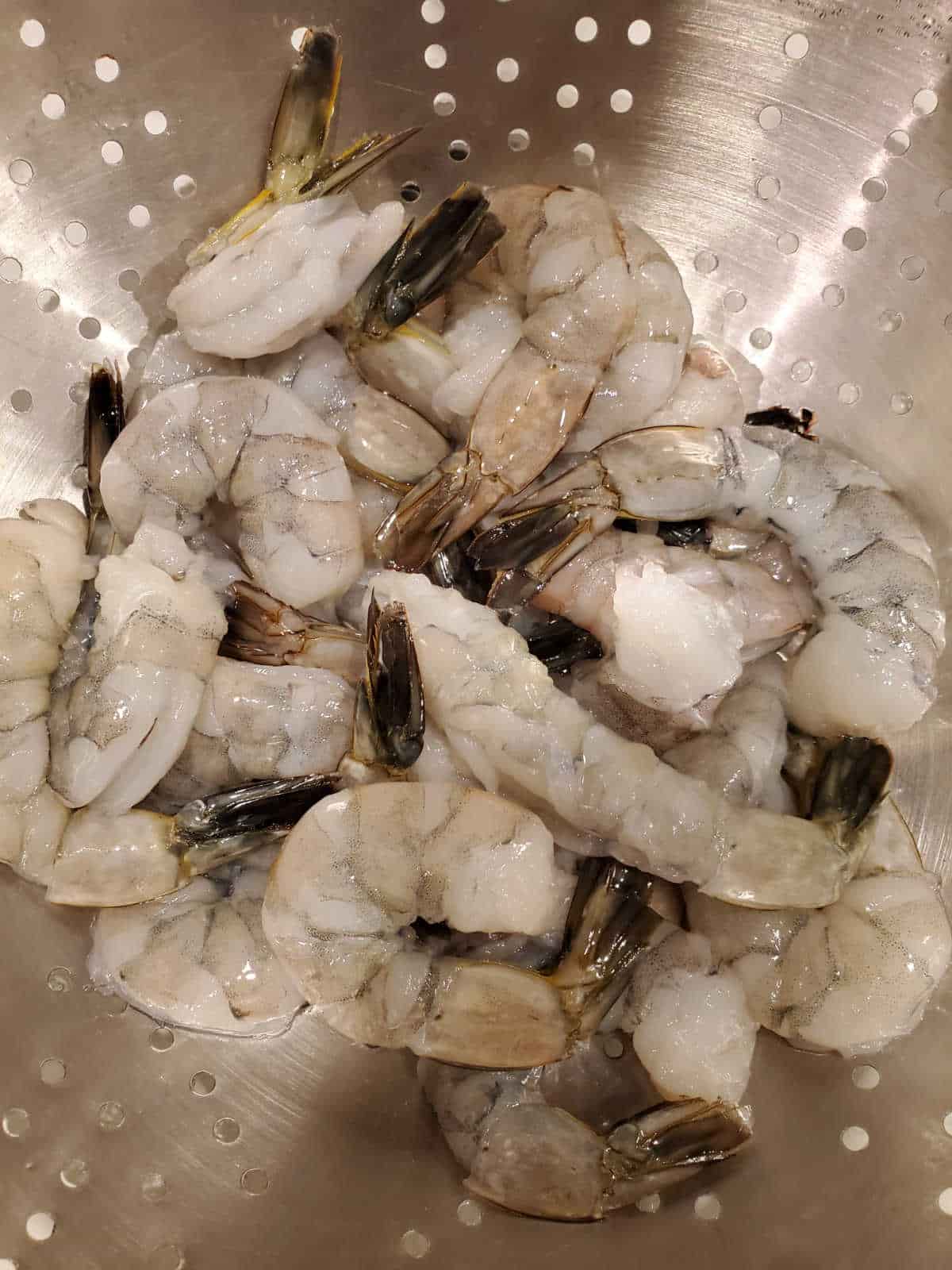 raw grey shrimp