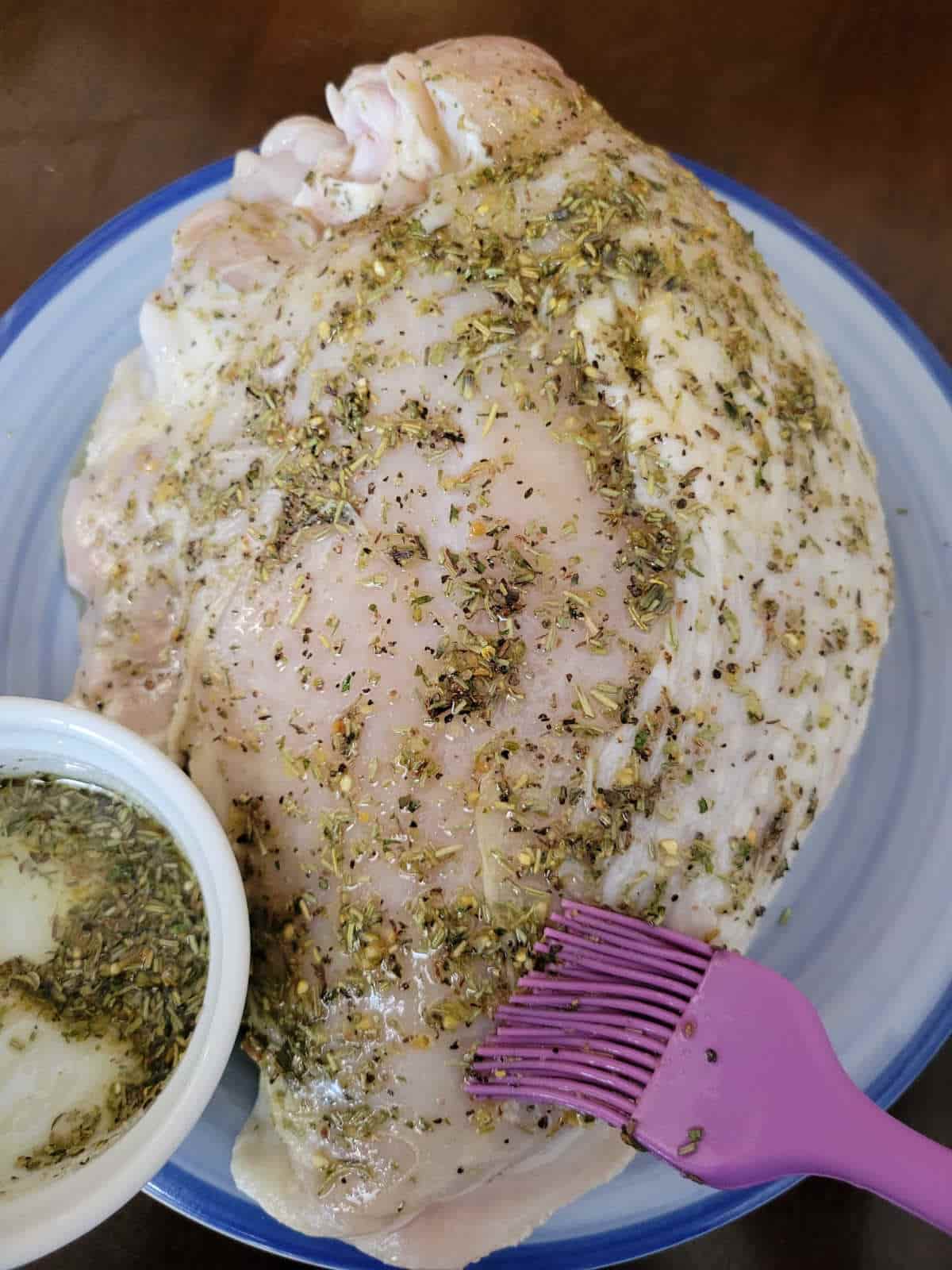 seasoned raw turkey breast
