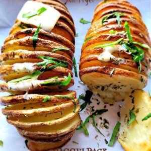 whole potato cut in thin slices