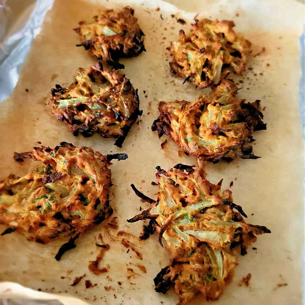 golden and crispy onion fritters straight from the air fryer