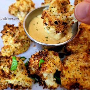 cauliflower florets with charred edges