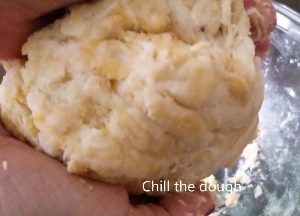 Chilling fathead dough in a bowl before shaping into bagels